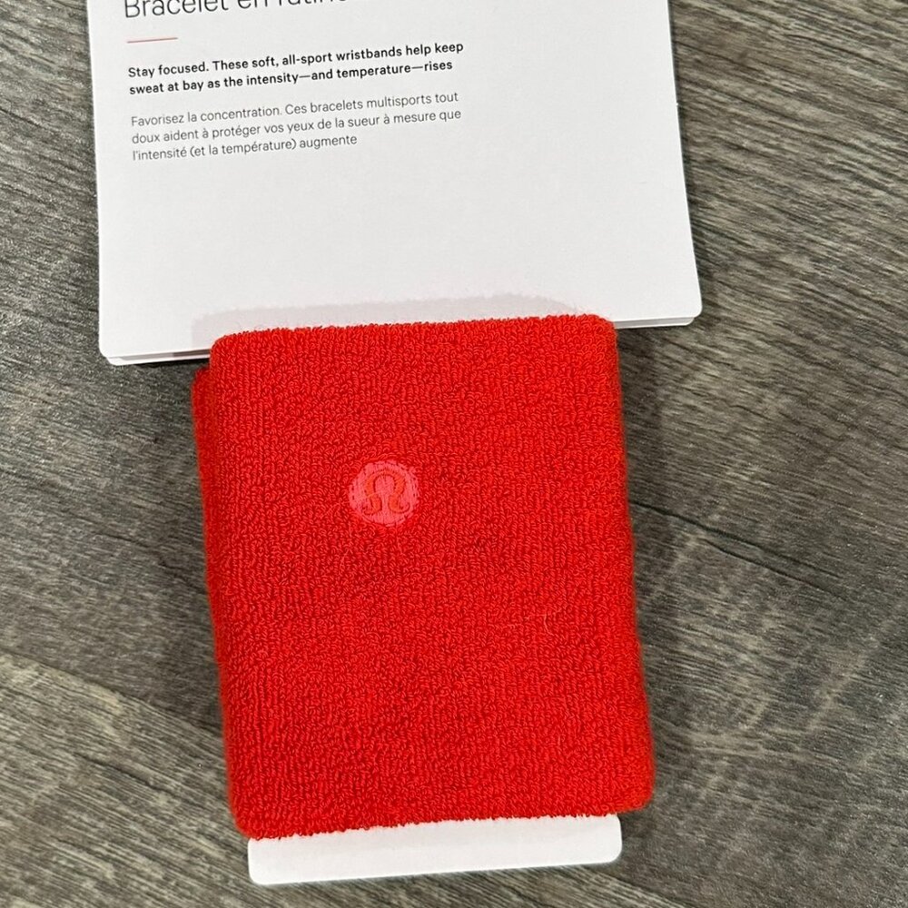 LULULEMON Cotton Terry Wristband 2 Pack In Red
